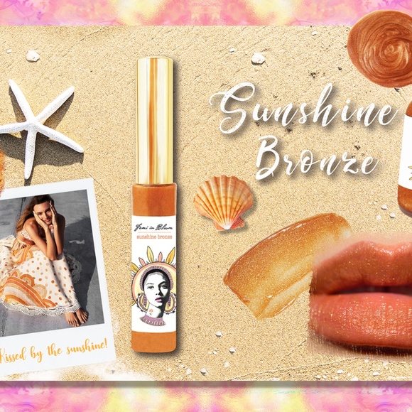 Sunshine Bronze Sheer Shimmer Organic Lip Gloss Plumper Treatment - Picture 6 of 13
